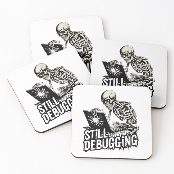 Item preview, Still Debugging Skeleton Programmer Funny Design designed and sold by Fragy72.