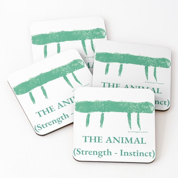 Item preview, Animal - Neolithic Cipher - Strength and Instinct - Minimalist T-Shirt - #3 designed and sold by Message from Earth.