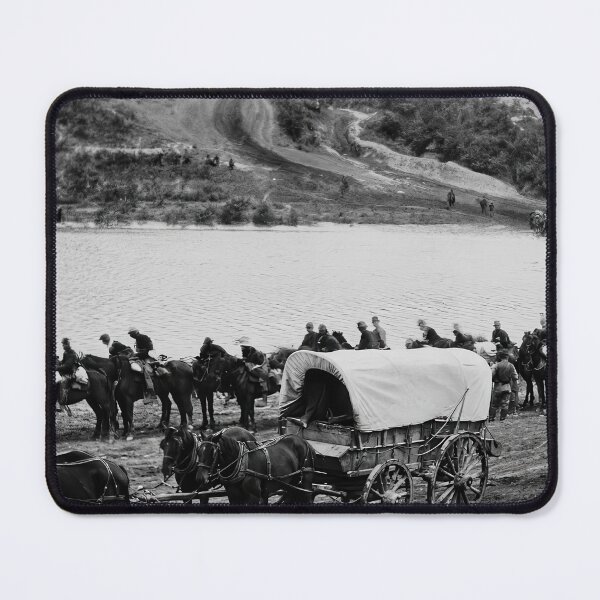 Item preview, Civil War Cavalry Wagon River Crossing Historic Photograph designed and sold by TheSoulOfArt.