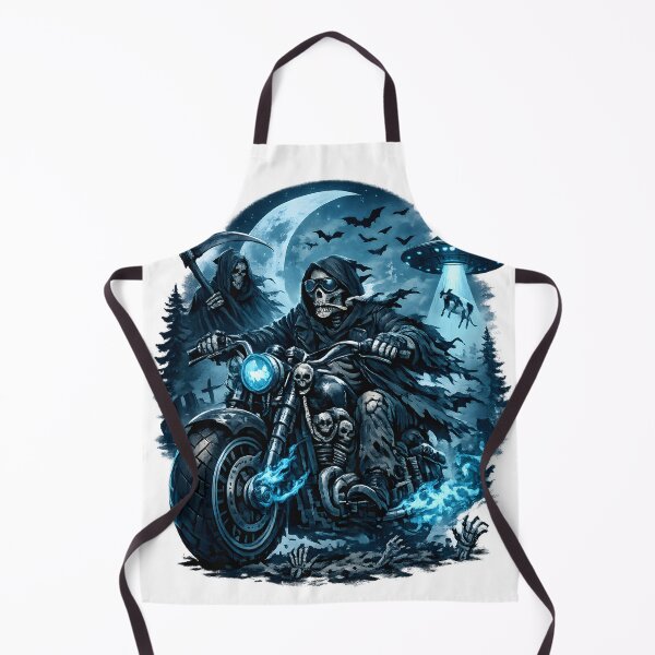 Item preview, Grim Reaper Biker – Death Rider UFO Horror Gothic Motorcycle Design designed and sold by jahiggin.