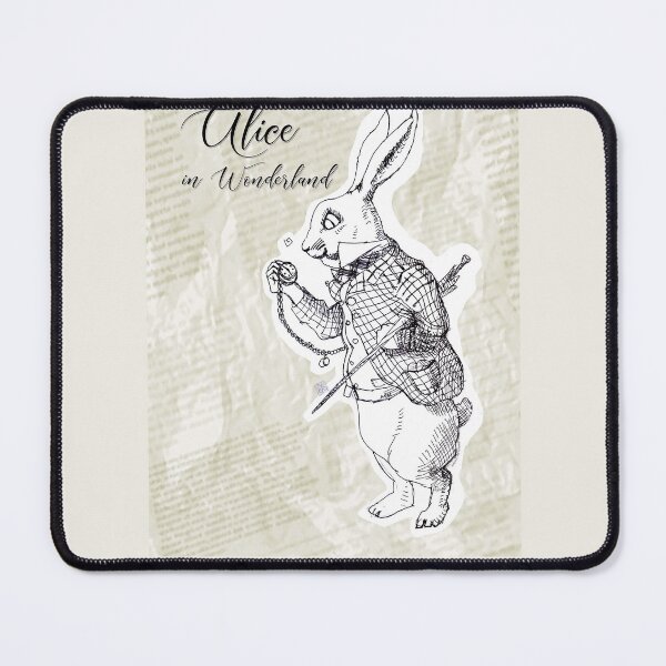 Item preview, Alice in Wonderland - The White Rabbit Looking At The Watch (ink drawing by ACCI) designed and sold by VanyssaGraphics.
