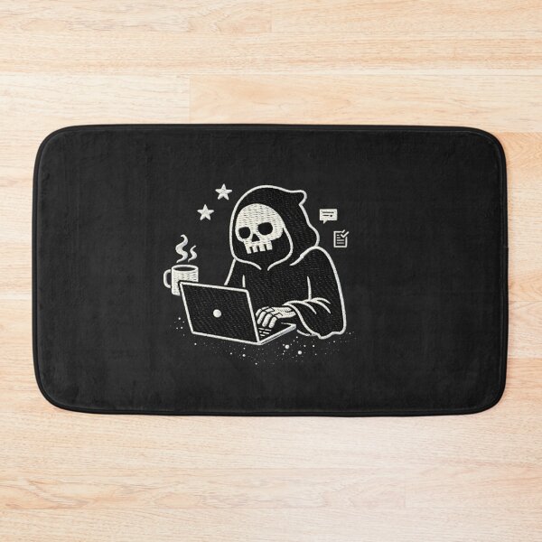 Item preview, Grim Reaper Work From Home Funny Gothic Burnout Embroidery Design designed and sold by ColorSplash123.