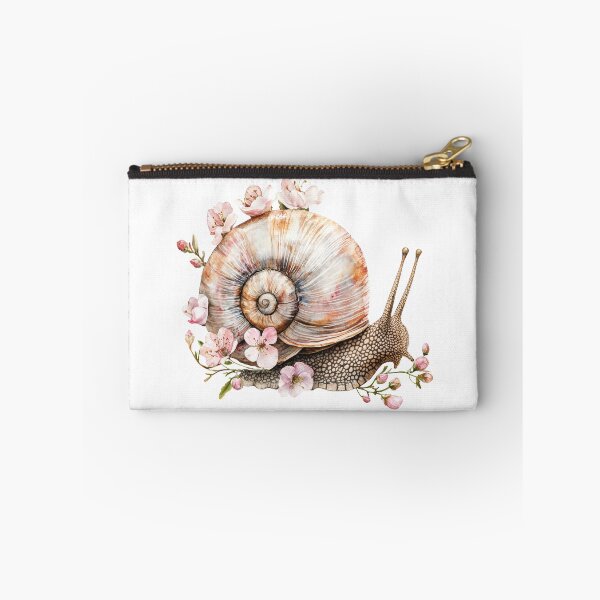 Artikelvorschau, Aquarell-Blumenmotiv: Schnecke & Frühlingskirschblüten entworfen und verkauft von KubbyArt.