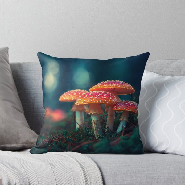 Item preview, Enchanted Forest Glow – Vibrant Red Mushroom Fantasy Art designed and sold by DigiArtbyKeith.