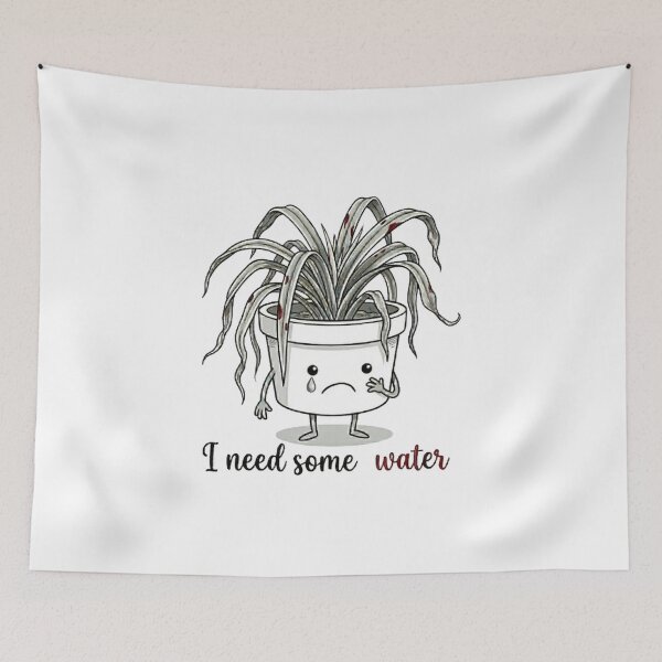 Item preview, "I Need Some Water" - Cute Sad Plant designed and sold by PoomDesign.