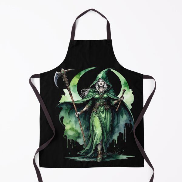 Item preview, Heiress of nature magic, druid woman in green watercolor style designed and sold by LiskoDesign.