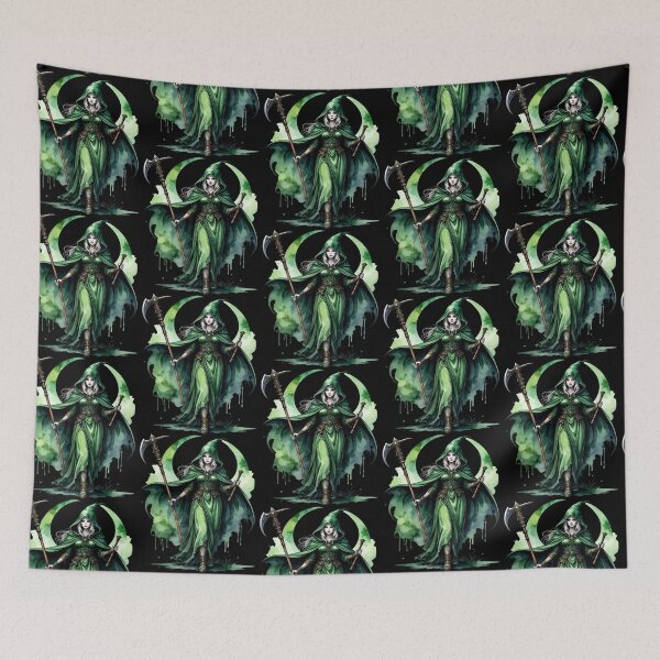 Item preview, Heiress of nature magic, druid woman in green watercolor style designed and sold by LiskoDesign.
