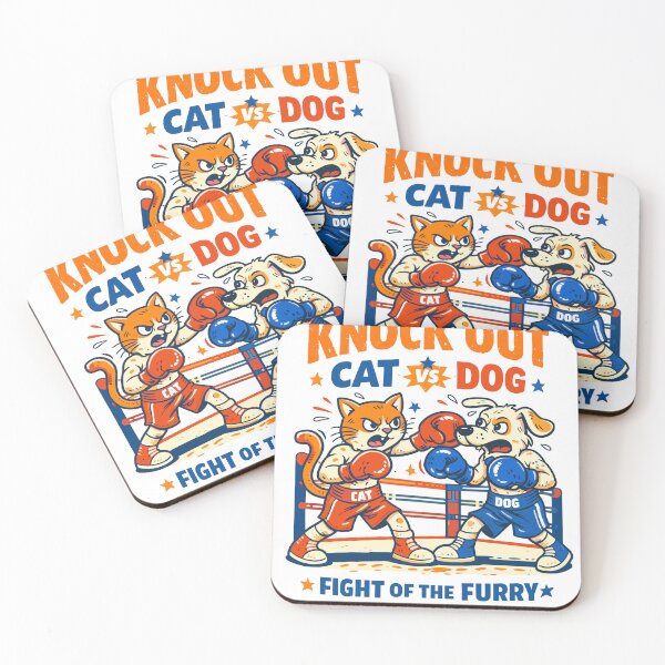Item preview, Knockout Cat vs Dog Boxing Fight designed and sold by Matinez Pink.