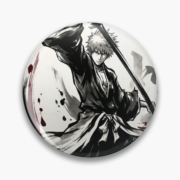 Item preview, Ichigo Kurosaki Ink Warrior – Sumi-e Anime Samurai Art Print designed and sold by Dyan4.