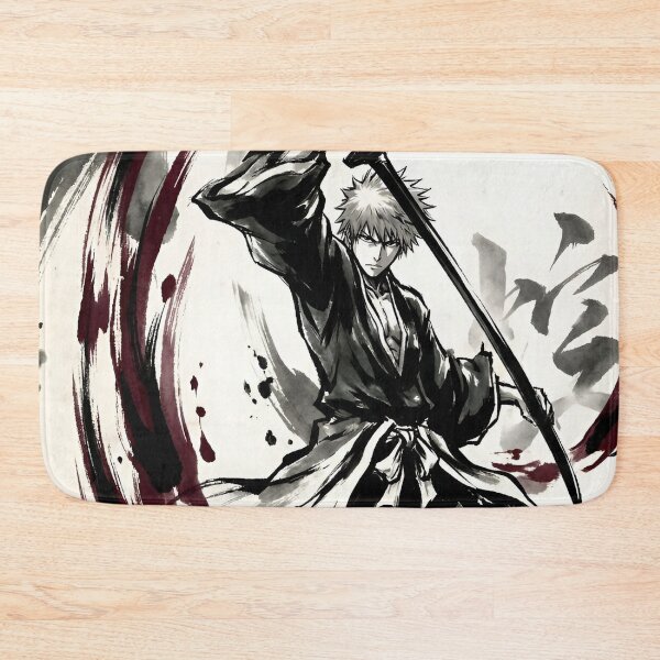 Item preview, Ichigo Kurosaki Ink Warrior – Sumi-e Anime Samurai Art Print designed and sold by Dyan4.