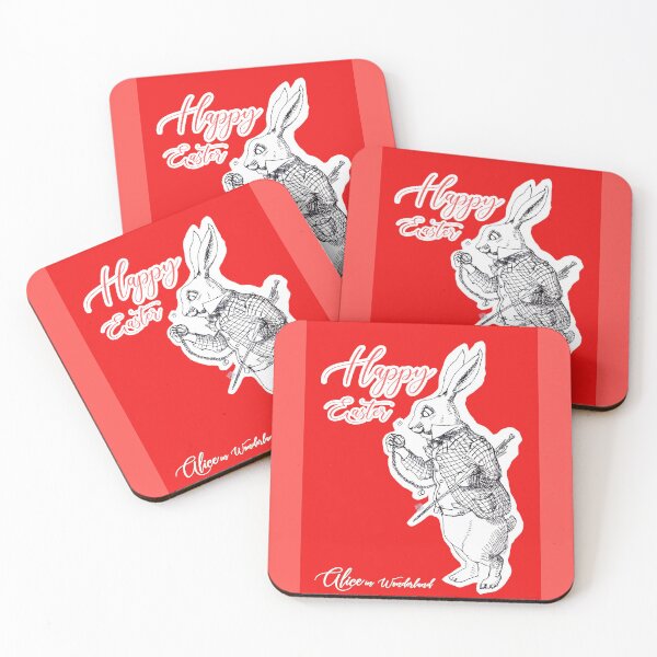 Item preview, Happy Easter! Says The White Rabbit Looking At The Watch (ink drawing by ACCI) Alice in Wonderland  designed and sold by VanyssaGraphics.