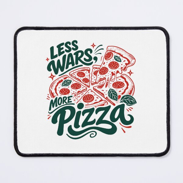 Item preview, Less Wars, More Pizza – Retro Pizzeria Graphic designed and sold by KiwyStudio.