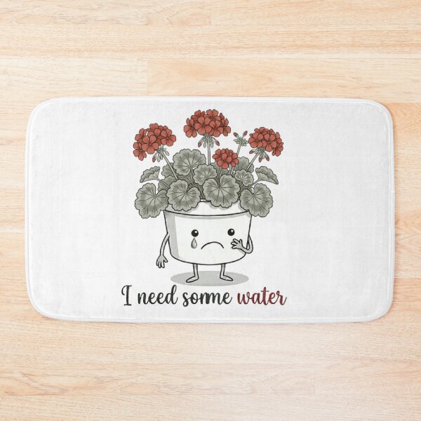 Item preview, I Need Water - Funny Crying Kawaii Pot with Red Flowers designed and sold by PoomDesign.