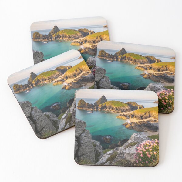 Item preview, Kynance Cove Coastal Landscape – Cornwall Seascape Art Print designed and sold by QuietCanvasArtworks.