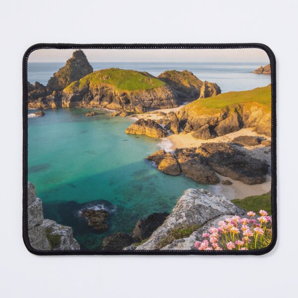 Item preview, Kynance Cove Coastal Landscape – Cornwall Seascape Art Print designed and sold by QuietCanvasArtworks.