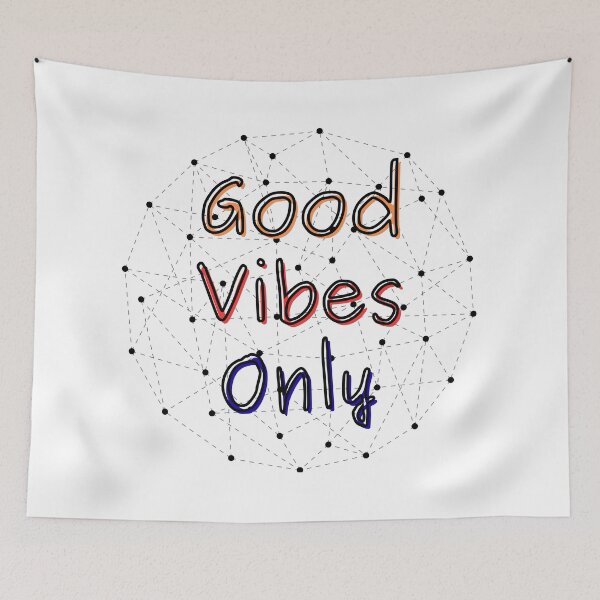 Item preview, Good Vibes Only Retro Geometric Line Art Typography designed and sold by Logic to Canvas.