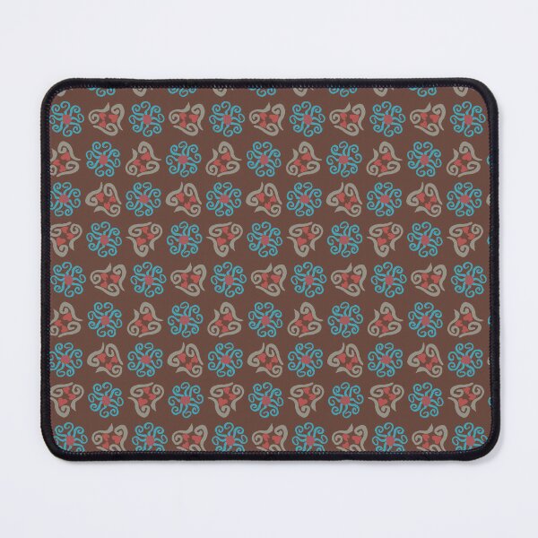 Item preview, Swirls and Hearts Aqua Coral & Tan on Brown designed and sold by Digitalmyth's Designs.