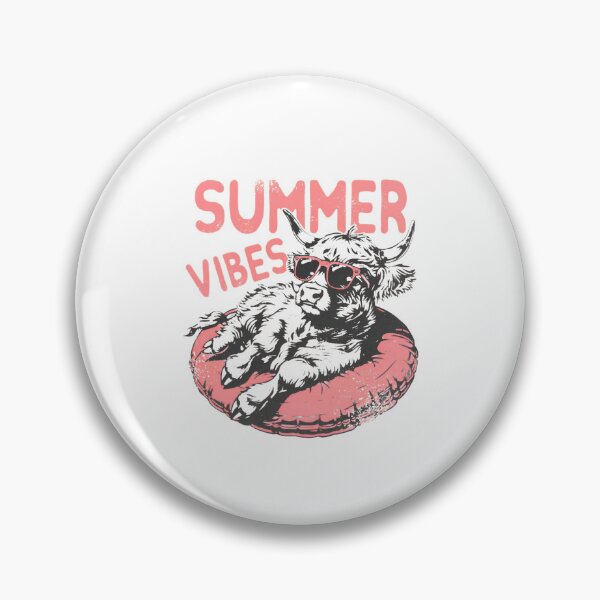 Item preview, Summer Vibes Highland Cow — Retro Pink Scottish Heifer in Pool Float designed and sold by Colorful-Garden.