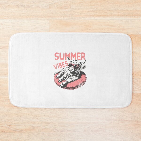 Item preview, Summer Vibes Highland Cow — Retro Pink Scottish Heifer in Pool Float designed and sold by Colorful-Garden.