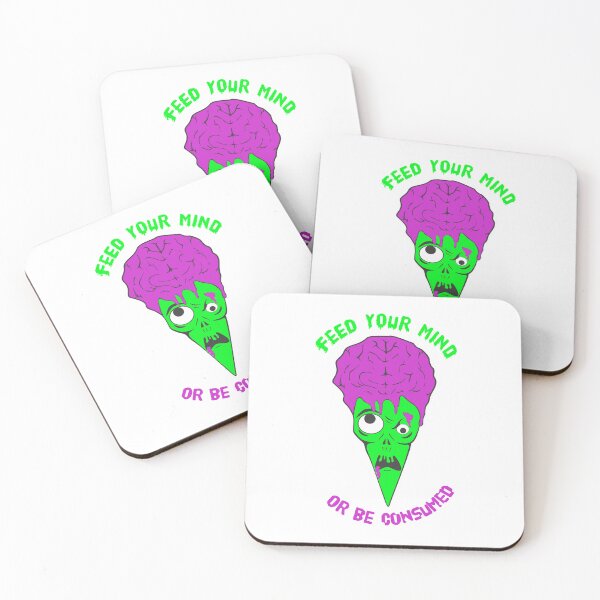 Item preview, Feed Your Mind or Be Consumed – Zombie Ice Cream Skull Art designed and sold by Cintrak.