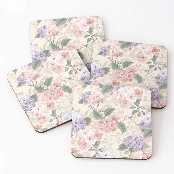 Item preview, Japanese Hydrangea Floral Pattern — Pink Purple Lavender Botanical Garden Print designed and sold by AiMEiRi.