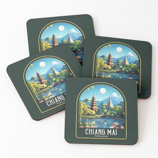 Item preview, Chiang Mai Vintage Travel Illustration designed and sold by HomeLivingCo.