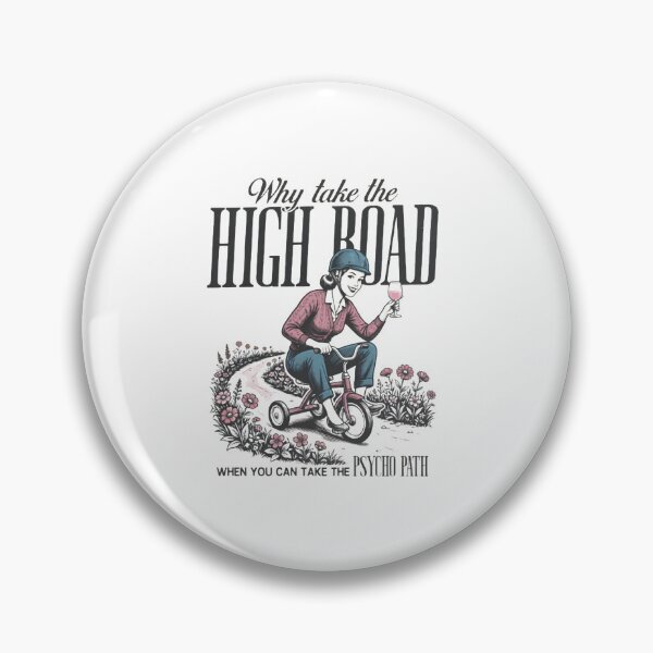 Item preview, Why Take the High Road — Retro Psycho Path Tricycle & Wine Illustration designed and sold by Colorful-Garden.