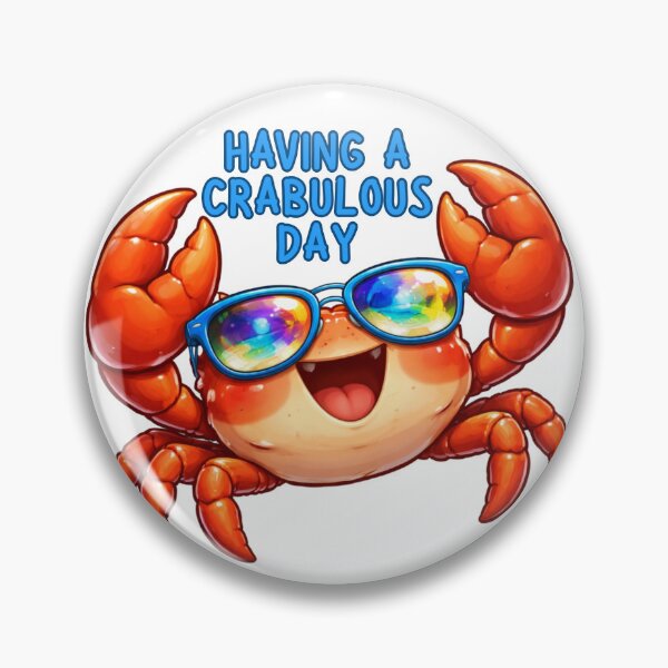 Item preview, Having a Crabulous Day, Beach Vacation Humor, Chill Summer Personality Crab designed and sold by Cana Creations.