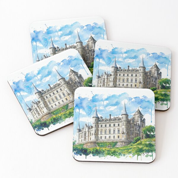 Item preview, Watercolour illustration of Dunrobin Castle, Sutherland, Scotland designed and sold by davidelder.