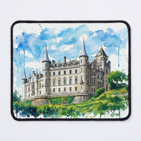 Item preview, Watercolour illustration of Dunrobin Castle, Sutherland, Scotland designed and sold by davidelder.