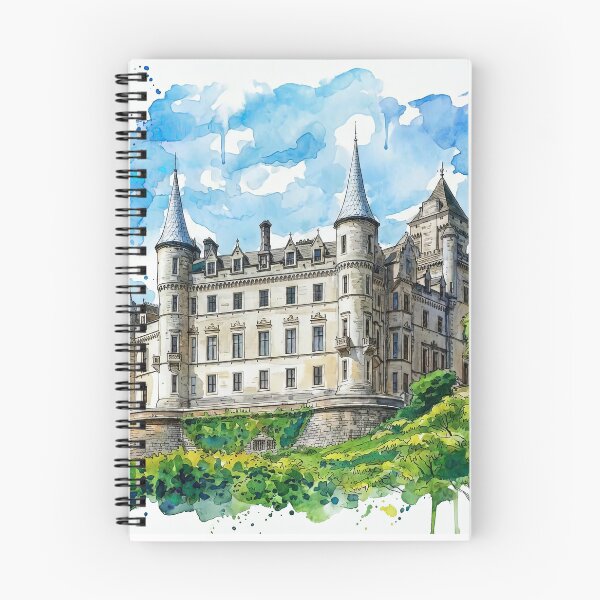 Item preview, Watercolour illustration of Dunrobin Castle, Sutherland, Scotland designed and sold by davidelder.