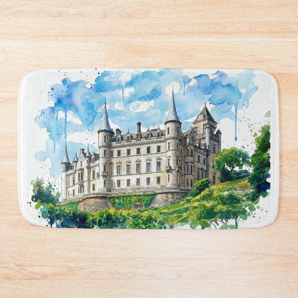 Item preview, Watercolour illustration of Dunrobin Castle, Sutherland, Scotland designed and sold by davidelder.