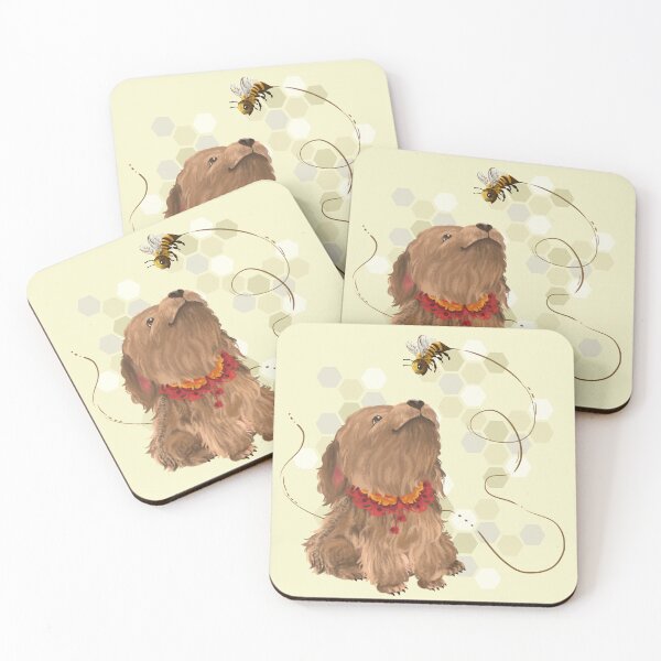 Item preview, Brown Poodle Watching a Flying Bee designed and sold by Khotekmei.
