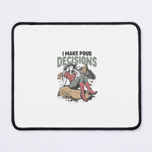 Item preview, I Make Pour Decisions — Retro Cowgirl Wine & Western Desert Illustration designed and sold by Colorful-Garden.