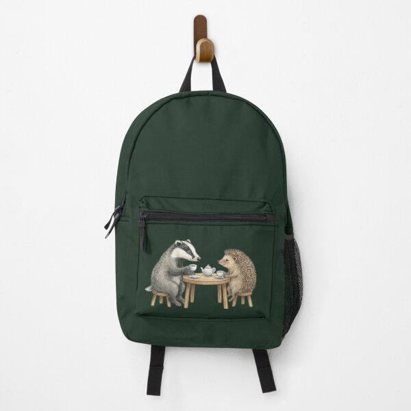Item preview, Cosy Badger and Hedgehog Tea Party Animal Art designed and sold by Englandbear.