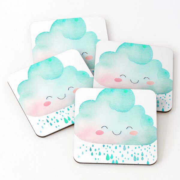 Item preview, Cloud with heavy rain and droplets, gloomy sky with rainy clouds, rainy cloud over green landscape, cloud with pouring summer rain, gray clouds with falling raindrops designed and sold by TetianaYasinska.