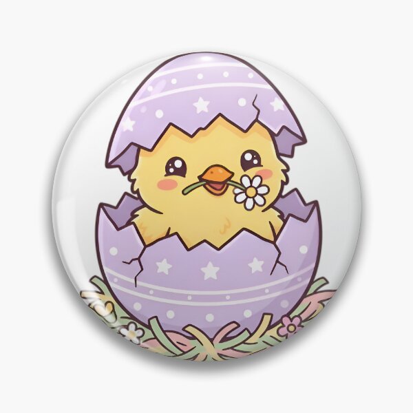Item preview, > Cute Baby Chick Hatching from Easter Egg with Daisy - Sweet Spring Art designed and sold by AlanyaArtX.