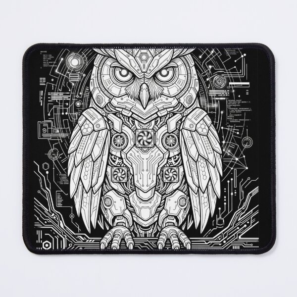 Item preview, Cyberpunk Mecha Owl - Futuristic Robot Bird Art designed and sold by Denis-david-art.