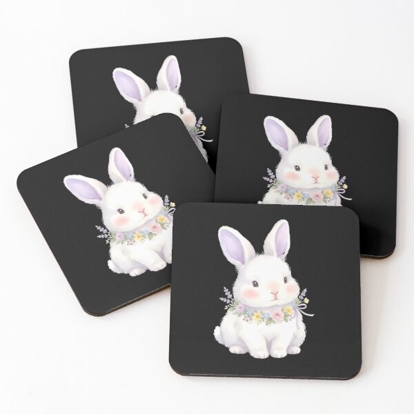 Item preview,  Aesthetic Pastel Baby Bunny with Wildflower Wreath - Sweet Spring Art designed and sold by AlanyaArtX.