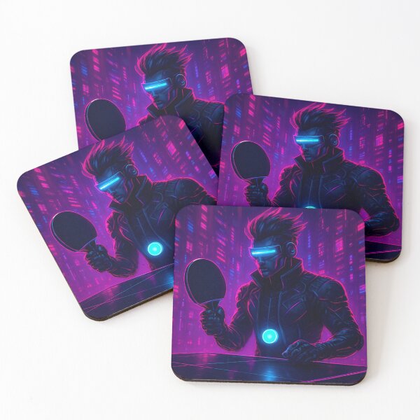 Item preview, Cyberpunk Table Tennis Player T-Shirt - Cool Neon Future Ping Pong Art designed and sold by OhMyPingCo.