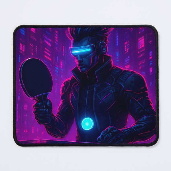Item preview, Cyberpunk Table Tennis Player T-Shirt - Cool Neon Future Ping Pong Art designed and sold by OhMyPingCo.