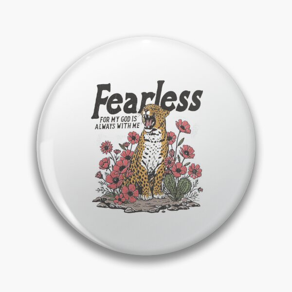 Item preview, Fearless Leopard Floral Illustration — Inspiring "God is With Me" Religious designed and sold by Colorful-Garden.
