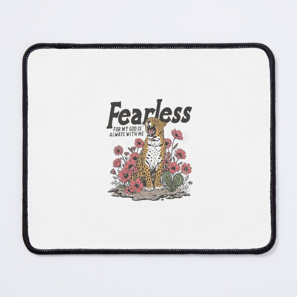 Item preview, Fearless Leopard Floral Illustration — Inspiring "God is With Me" Religious designed and sold by Colorful-Garden.