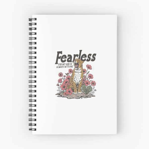 Item preview, Fearless Leopard Floral Illustration — Inspiring "God is With Me" Religious designed and sold by Colorful-Garden.