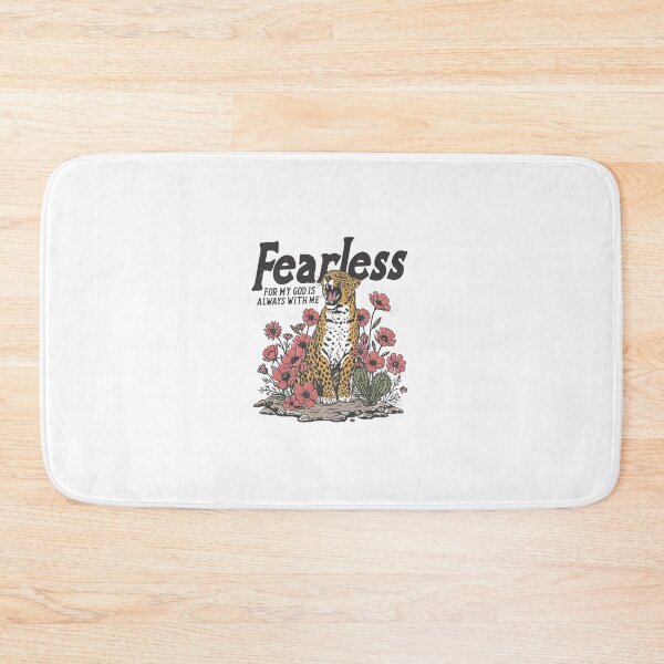 Item preview, Fearless Leopard Floral Illustration — Inspiring "God is With Me" Religious designed and sold by Colorful-Garden.