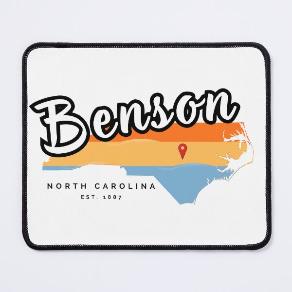 Item preview, Benson North Carolina Vintage Retro Sunset State Map designed and sold by raynmandesigns.