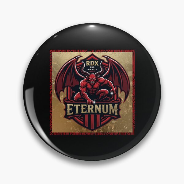 Item preview, Eternum RDX - Red and Gold Dark Fantasy Demon Logo designed and sold by Italian Ink Studio.