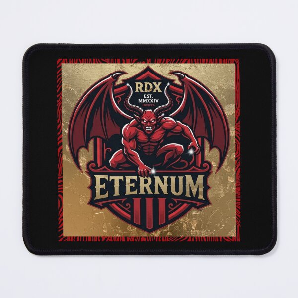 Item preview, Eternum RDX - Red and Gold Dark Fantasy Demon Logo designed and sold by Italian Ink Studio.