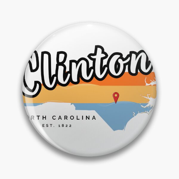 Item preview, Clinton North Carolina Retro 70s Sunset Map Graphic designed and sold by raynmandesigns.