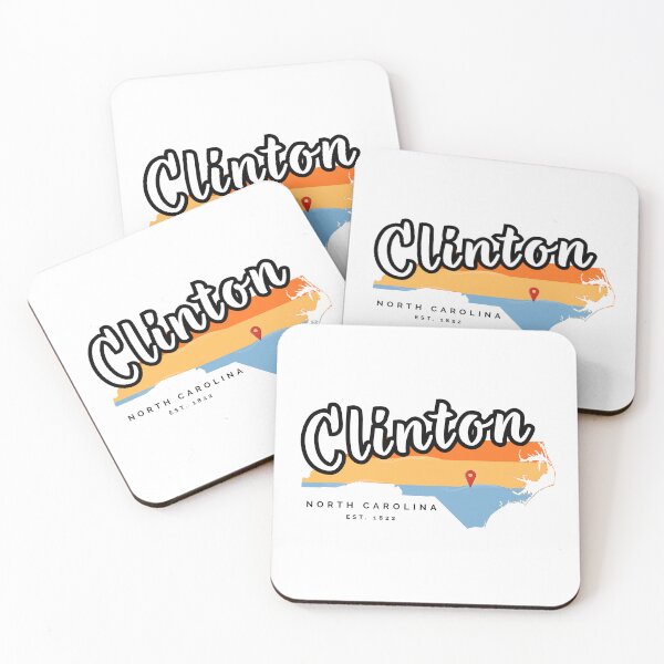 Item preview, Clinton North Carolina Retro 70s Sunset Map Graphic designed and sold by raynmandesigns.